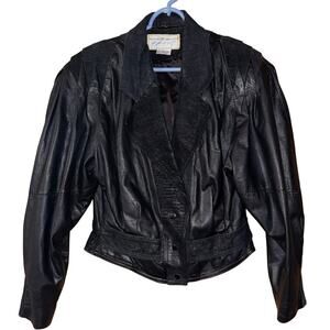 Vintage Maggie Lawrence Sport women’s cropped textured leather jacket (medium)